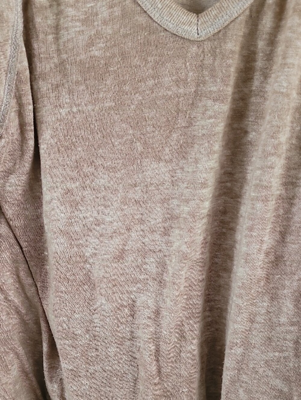 We The Free Brown Taupe Short Sleeve V-Neck Top - Picture 4 of 9